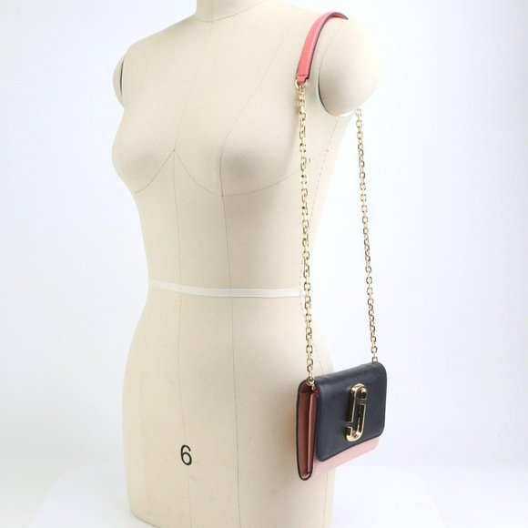 NEW Marc Jacobs SNAPSHOT Chain Wallet Pink Black - Picture 4 of 14